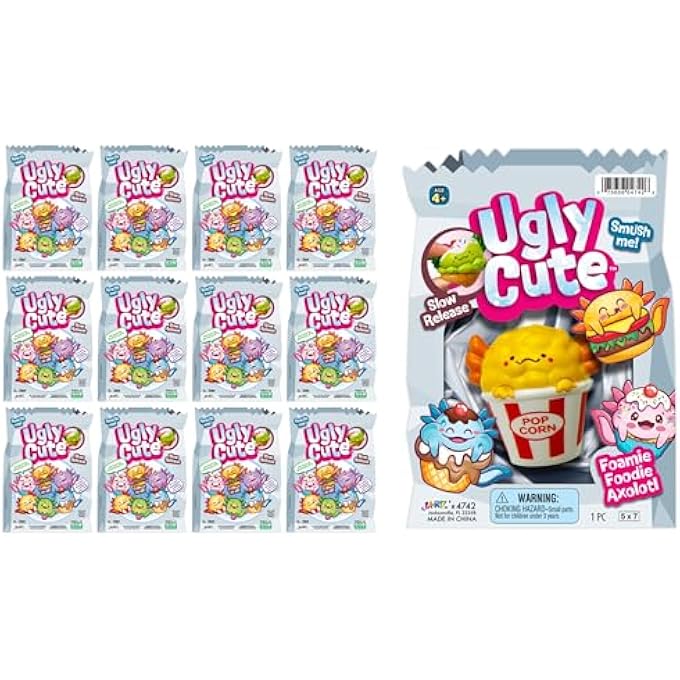 Ja-Ru Mini Foamie Axolotl Smushy Foodie (12 Axolotls Assorted) Ugly Cute Squishy Snack Toy for Boys & Girls. Slow Release Fidget for Kids, Teen, & Adult. Snaxolotl Collectible Party Favor. 4742-12 - Image 1