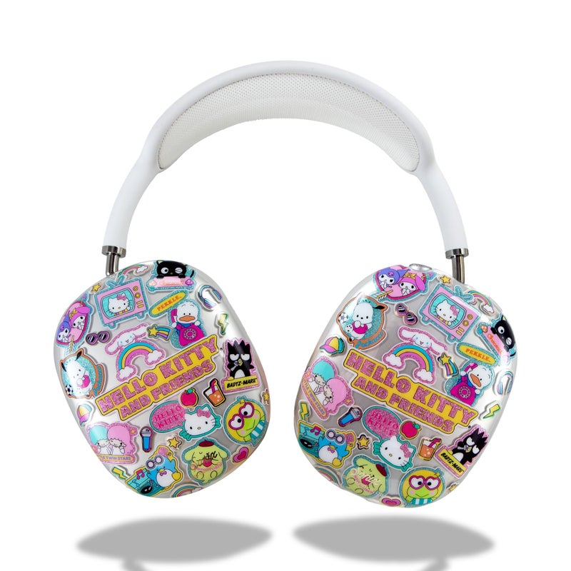 Sonix غطاء واقي من سونيكس × سانريو لسماعات أيربودز ماكس | غطاء TPU شفاف | ملصقات هالو كيتي وأصدقائها - Image 1