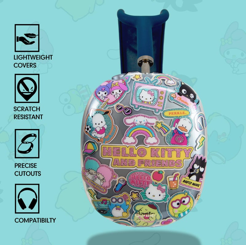 Sonix غطاء واقي من سونيكس × سانريو لسماعات أيربودز ماكس | غطاء TPU شفاف | ملصقات هالو كيتي وأصدقائها - Image 2