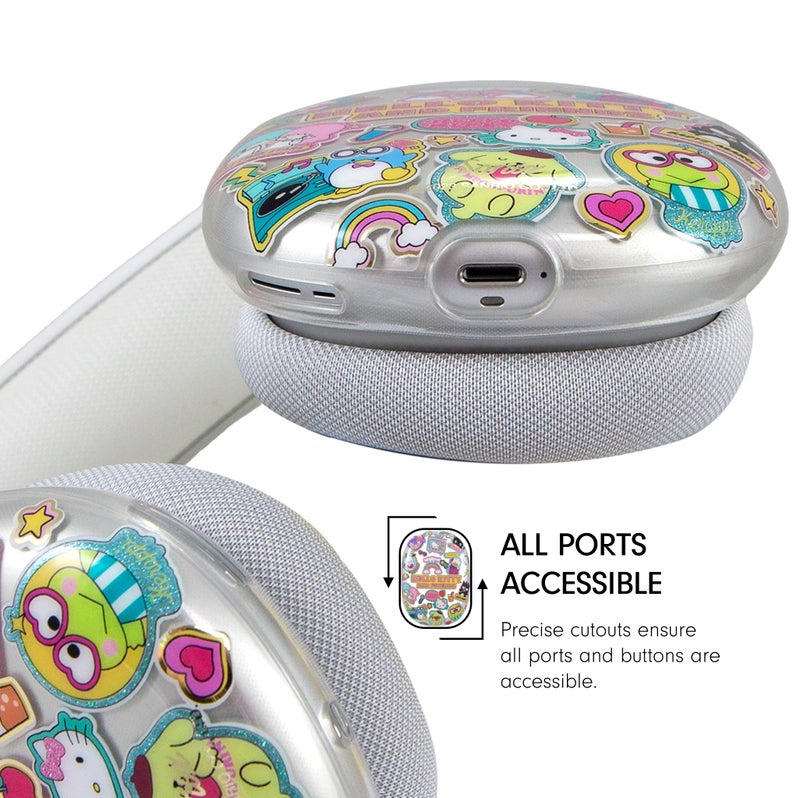 Sonix غطاء واقي من سونيكس × سانريو لسماعات أيربودز ماكس | غطاء TPU شفاف | ملصقات هالو كيتي وأصدقائها - Image 5