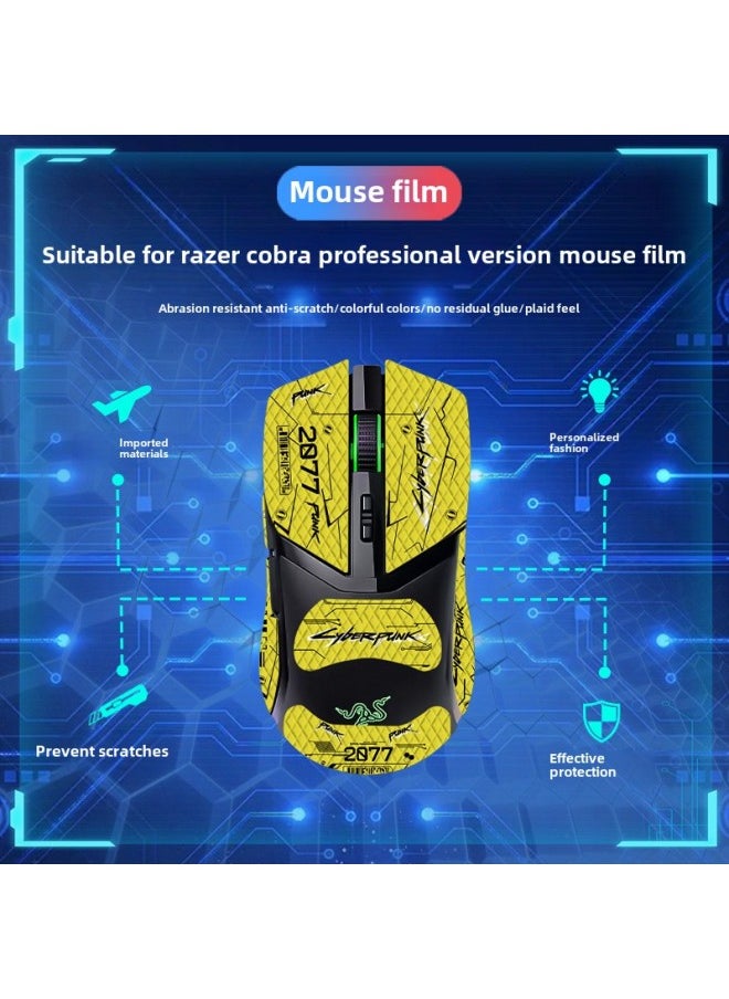 Suitable For Thundersnake Cobra Mouse Anti-Slip Sticker Professional Edition Full Bag With Back Sticker Sweat Absorbing Anti-Slip Lizard Skin For Wholesale-Color:Razer Cobra-SY-029 Pink EVA/white Diamond-all Inclusive  - Image 3