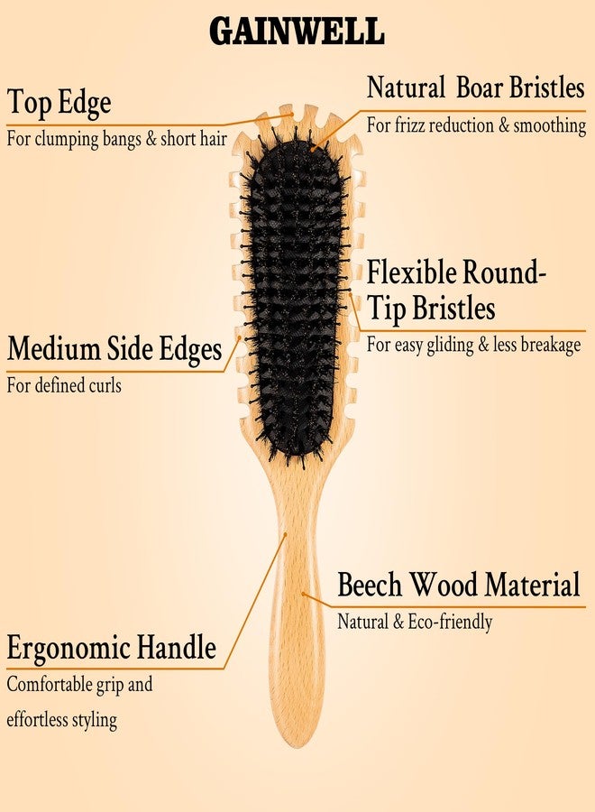 GAINWELL 2026 New Wooden Curly Hair Brush, Curl Defining Brush, Styling Brush for Effortlessly Defined Curls, Waves & Coils, Reduces Frizz - Image 2