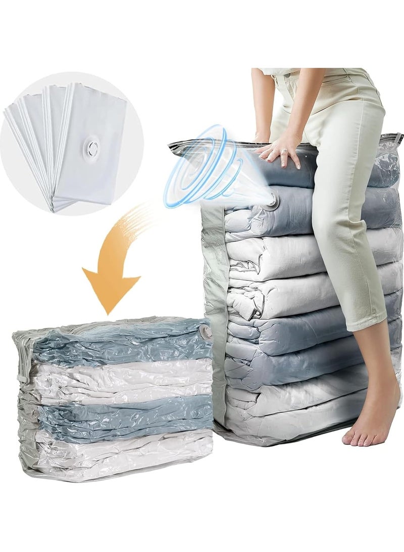 Vacuum Storage Bags of 4 pcs,No Pump Required,Space Saver Bags,Jumbo Cube bag,Extra Large Vacuum Sealer Bags for Comforters Blankets Bedding Duvet,Closet Organizers (XL-100x80x32cm, 4pcs)  - Image 1