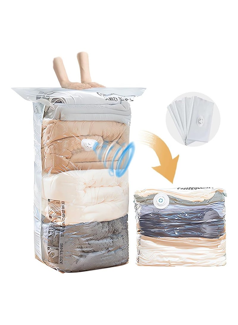 Vacuum Storage Bags of 4 pcs,No Pump Required,Space Saver Bags,Jumbo Cube bag,Extra Large Vacuum Sealer Bags for Comforters Blankets Bedding Duvet,Closet Organizers (XL-100x80x32cm, 4pcs)  - Image 2