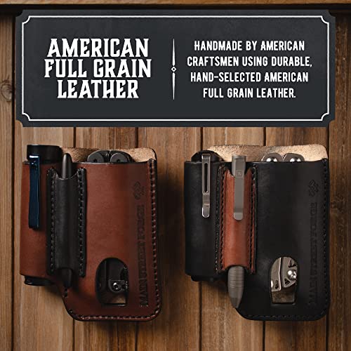 Main Street Forge Made in USA Leather EDC Pouch | Leather Multitool Sheath/Holster for Men | Belt Clip/Pocket Organizer for Leatherman, Gerber & SOG Multitools | Knife/Multi Tool & Flashlight & Pen Holder - Image 4