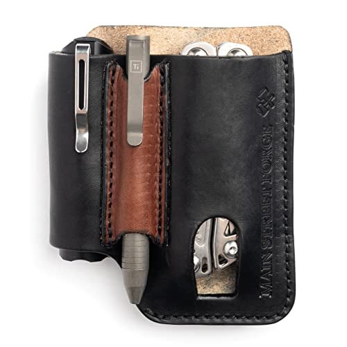 Main Street Forge Made in USA Leather EDC Pouch | Leather Multitool Sheath/Holster for Men | Belt Clip/Pocket Organizer for Leatherman, Gerber & SOG Multitools | Knife/Multi Tool & Flashlight & Pen Holder - Image 1