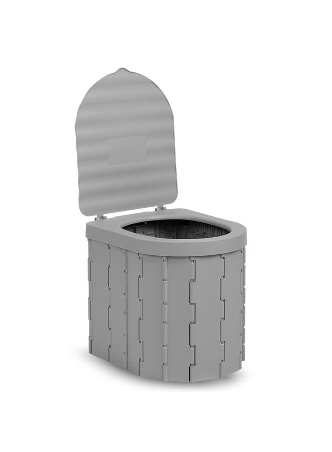 Ndola Portable Toilet for Adults Camping,Portable Travel Toilet with Lid,Foldable Portable Emergency Potty for Car/Outdoor Camp (Grey) - Image 1