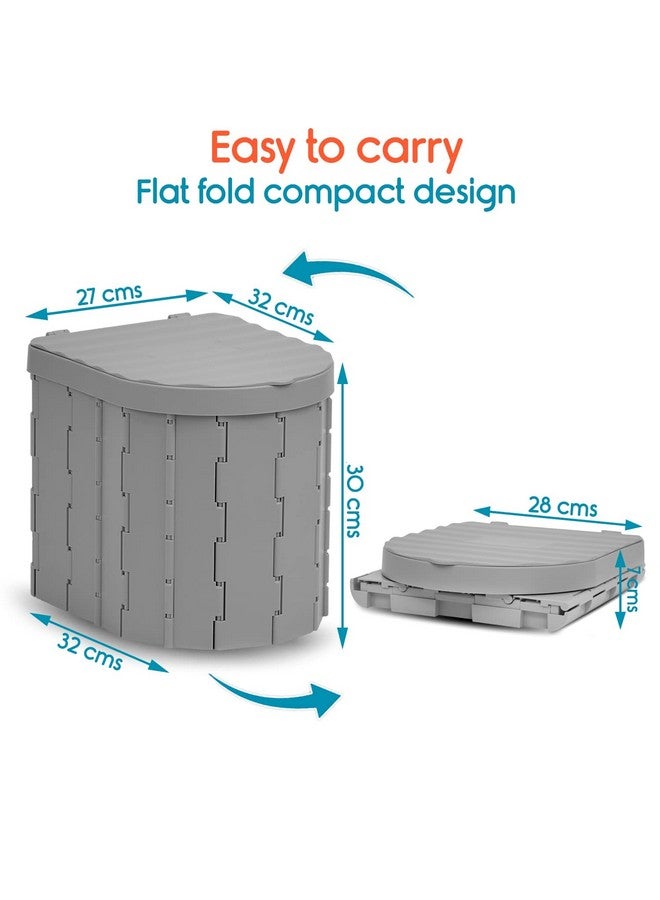 Ndola Portable Toilet for Adults Camping,Portable Travel Toilet with Lid,Foldable Portable Emergency Potty for Car/Outdoor Camp (Grey) - Image 5
