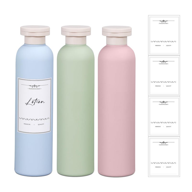 UMETASS Travel Shampoo Bottle, Empty Plastic Squeeze Bottles 8.8oz with Flip Cap, Lotion Container for Toiletries Travel Size Shampoo and Conditioner - Image 1