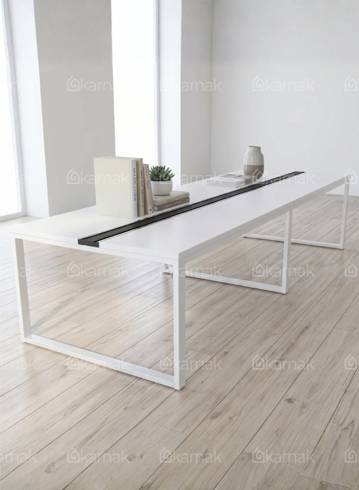 Karnak Novario Meeting Table With Metal Legs, Ideal for Boardrooms, high-end creative studios, and executive conference suites. - Image 2