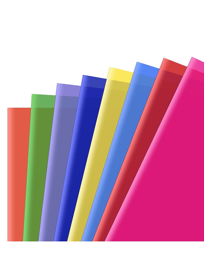 Generic - 8 Colors/set PET Transparent Gel Lighting Filter 50 * 40cm/ 20 * 16in Coloured Overlays Tinted Correction Gels Light Filters Plastic Sheets for LED Light Studio Flash Strobe DJ Light - Image 1