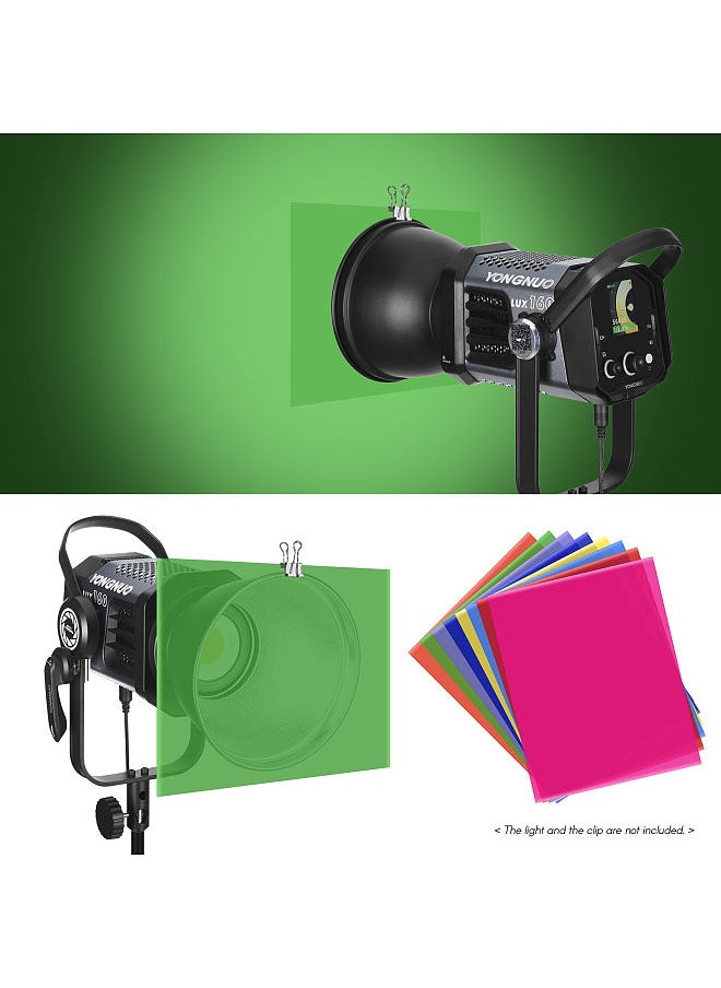 Generic - 8 Colors/set PET Transparent Gel Lighting Filter 50 * 40cm/ 20 * 16in Coloured Overlays Tinted Correction Gels Light Filters Plastic Sheets for LED Light Studio Flash Strobe DJ Light - Image 1