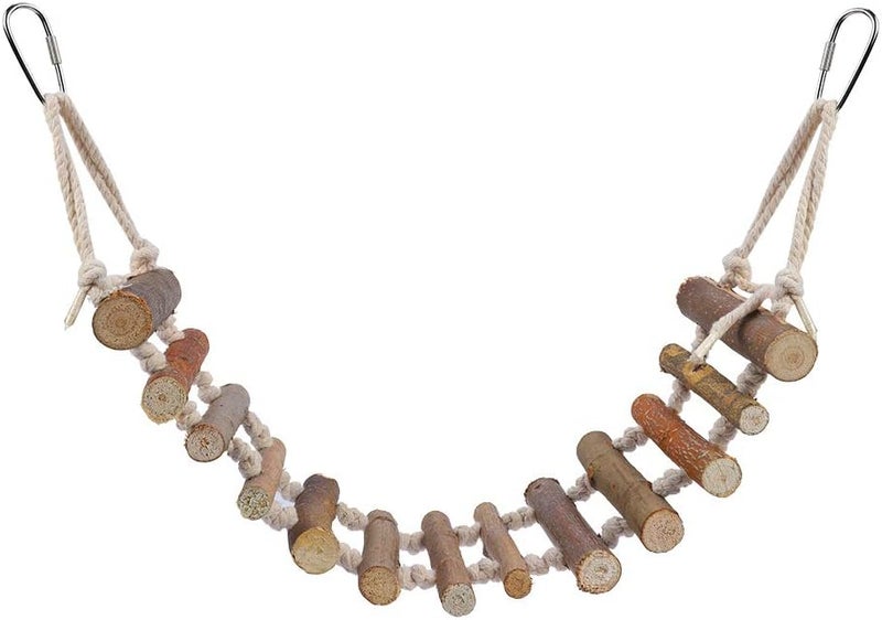 klarako Birds Wood Ladder Toy, Multifunction Pet Birds Wood Ladder Bridge Toy Birds Swing Bridge Training Toys for Lovebirds Parakeets Parrots African Grey Cockatiel - Image 5