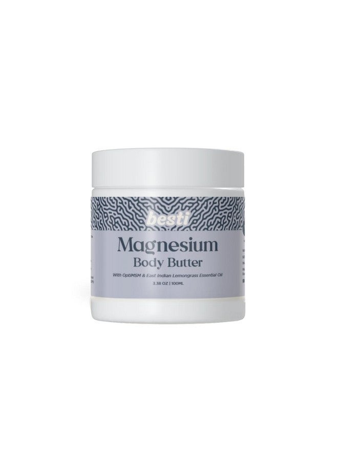 Besti Magnesium Body Butter with 35% Magnesium, Shea Butter & Sweet Almond Oil, Naturally Scented with Lemongrass Essential Oil, Fast-Absorbing, Deeply Nourishing, for Soft, Hydrated Skin - 3.8 oz - Image 1