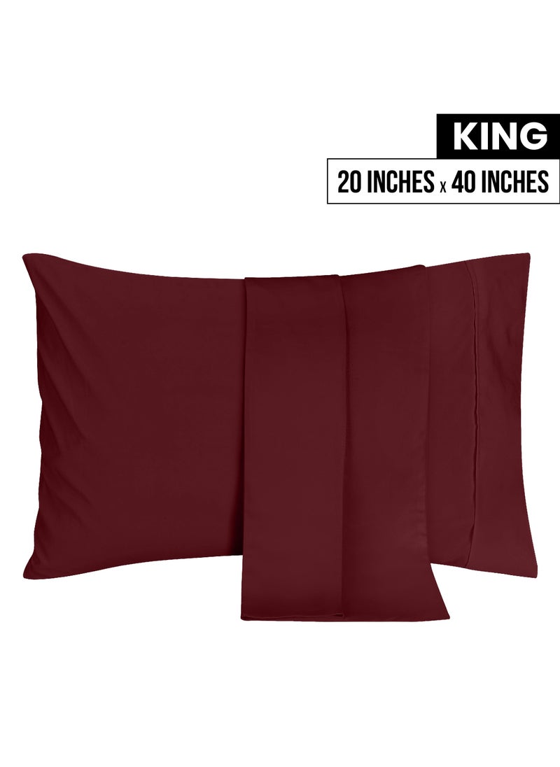 Utopia Bedding Utopia Bedding King Pillow Cases - 2 Pack - Envelope Closure - Soft Brushed Microfiber Fabric - Shrinkage and Fade Resistant Pillow Covers 20 X 40 Inches (King  Burgundy)  - Image 2
