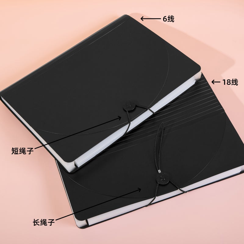 A4 Three-Side Sealed Lanyard Organ Bag 25 Grid Three-Side Sealed Flip Folder New Office File Storage Bag - Image 3
