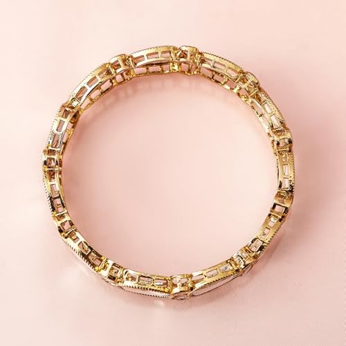 Rubans Set of 2 18K Mehandi Gold-Plated Crystal White CubicZirconia Studded Premium Bangles - Image 2