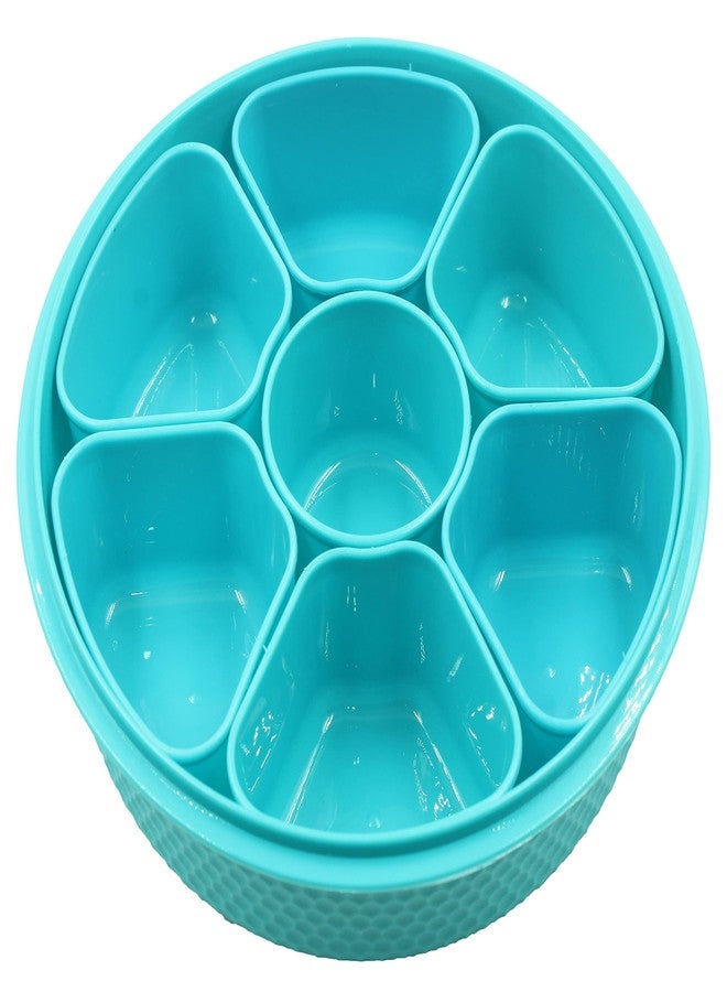 Barasti Plastic Masala Rangoli Box Dabba Spice Box Masala Container with 7 Sections for Kitchen Storage Multipurpose Spice Organiser for Keeping Spices Herbs Dry Fruits Snacks and Condiments - Image 1