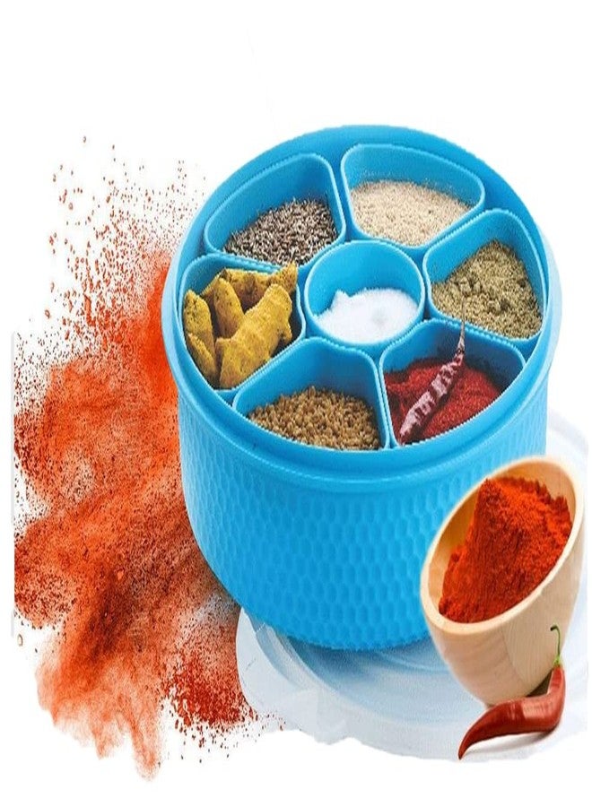Barasti Plastic Masala Rangoli Box Dabba Spice Box Masala Container with 7 Sections for Kitchen Storage Multipurpose Spice Organiser for Keeping Spices Herbs Dry Fruits Snacks and Condiments - Image 2