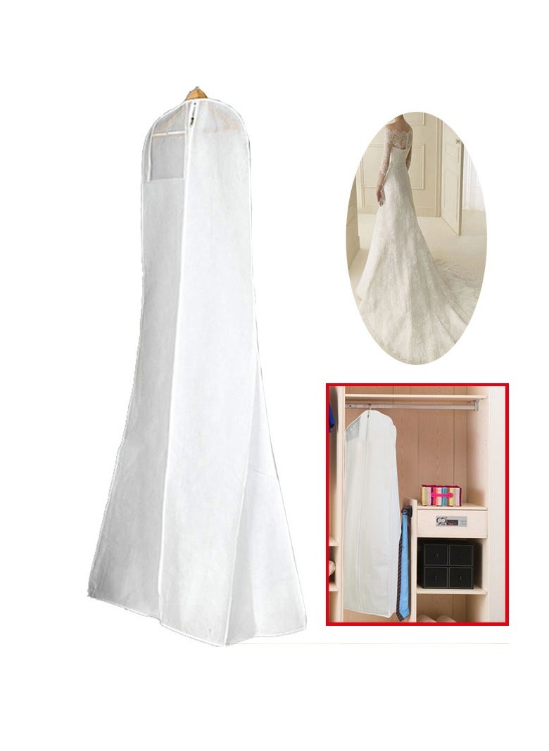 SYOSI - Wedding Dress Dust Bag Garment Bag Clothing Dust Cover Storage Bag Breathable Anti Dust Clothes Cover with External Transparent Pocket for Bridal Gowns Evening Dresses Suits Coats - Image 1