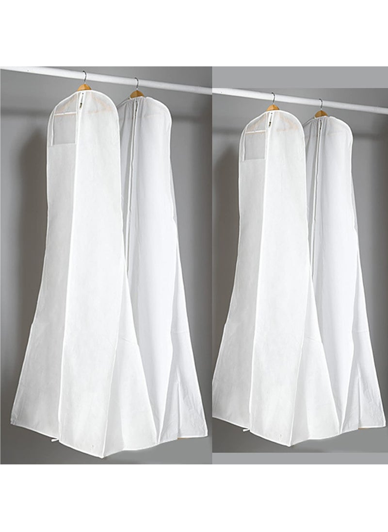 SYOSI - Wedding Dress Dust Bag Garment Bag Clothing Dust Cover Storage Bag Breathable Anti Dust Clothes Cover with External Transparent Pocket for Bridal Gowns Evening Dresses Suits Coats - Image 1