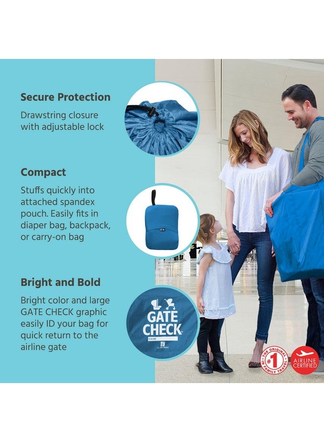 J.L. Childress J.L. Childress Gate Check Bag for Single & Double Strollers - Stroller Bag for Airplane - Large Stroller Travel Bag for Airplane - Air Travel Stroller Bag - Blue  - Image 2