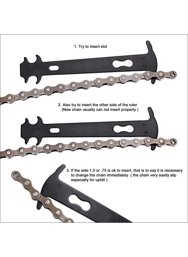 Oumers Bicycle Link Plier Chain Drift Tool Chain Checker Chain Wear Indicator Tool Opener Closer Remover Pliers Tool Drift Chain Bicycle Tool Set - Image 5