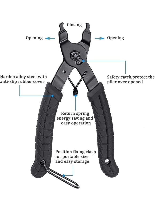 Oumers Bicycle Link Plier Chain Drift Tool Chain Checker Chain Wear Indicator Tool Opener Closer Remover Pliers Tool Drift Chain Bicycle Tool Set - Image 3