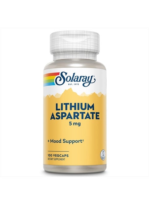 Solaray Lithium Aspartate - 100 Capsules - 5 mg
