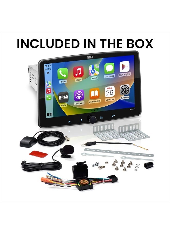 BOSS AUDIO SYSTEMS - BCPA10 Car Stereo - Apple CarPlay, Android Auto, Single Din, 10.1 Inch Touchscreen, Bluetooth, No CD DVD Player, AM/FM Radio Receiver, Multicolor Illumination - Image 1