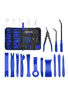 Excefore Car Audio Removal Kit, Auto Clamp Fastener Terminal Removal Kit Plastic Pry Tool Kit for Car Panels/Dashboards/Doors/Audio/Radio/Stereo, 19 Pieces Comes with Storage Bag (Blue)  - Image 1