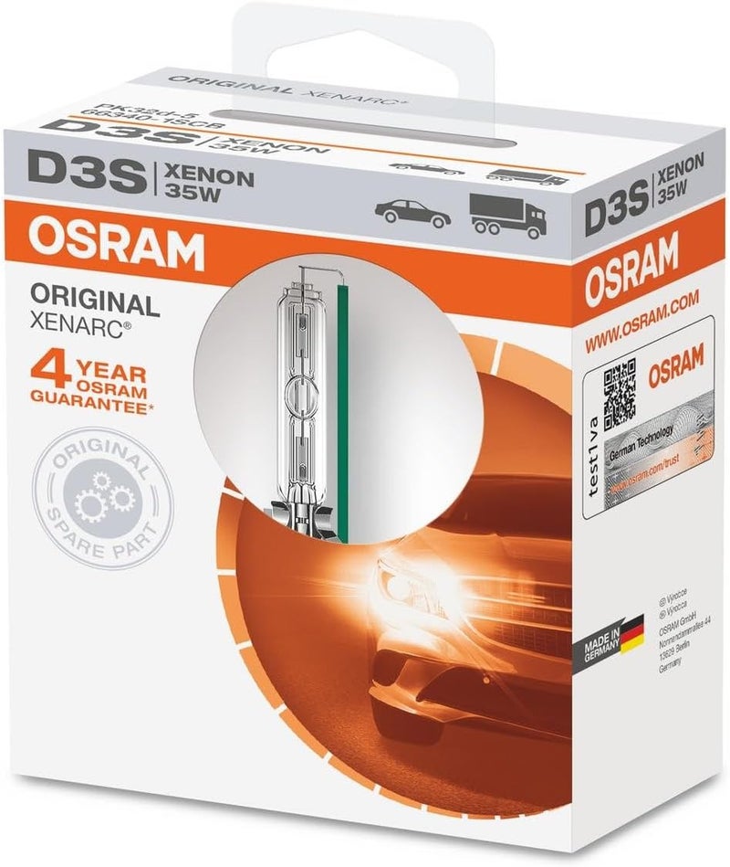 OSRAM مصباح أوسرام زينارك الأصلي D3S HID زينون OEM جودة OEM 663401SCB علبة غلاف ناعم 1 مصباح - Image 1