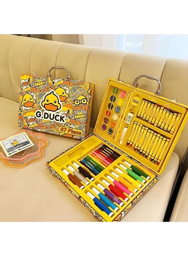 G.DUCK 67 Pieces Kids Art Set with Duck Theme Case, Drawing and Painting Supplies Kit - Image 2