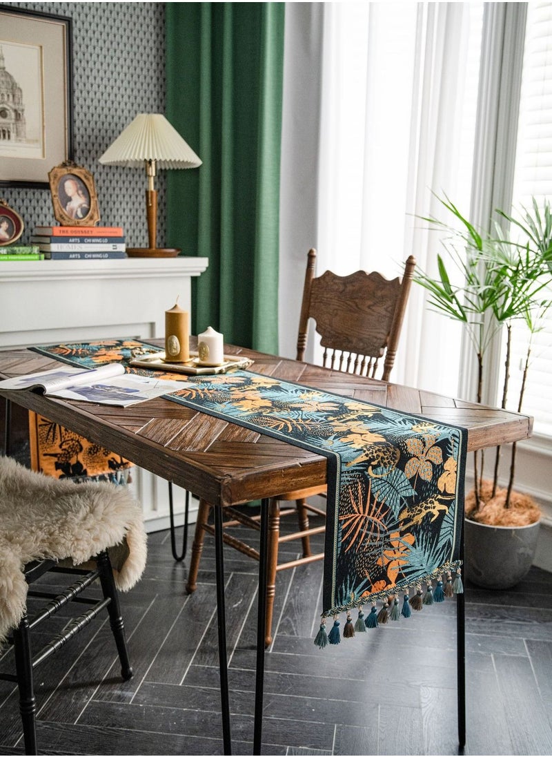 Generic Table Runner Printing Tropical plants  Dining Wedding Home  Decoration  - Image 1