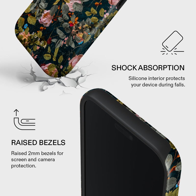 BURGA iPhone 17 Pro Max Bloomy Garden Premium Case Compatible with Hybrid Dual-Layer Hard Shell + Silicone Protection - Scratch-Resistant Shockproof Mobile Cover - Image 4