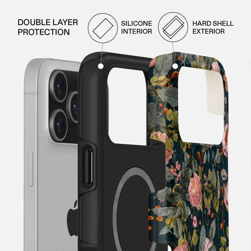 BURGA iPhone 17 Pro Max Bloomy Garden Premium Case Compatible with Hybrid Dual-Layer Hard Shell + Silicone Protection - Scratch-Resistant Shockproof Mobile Cover