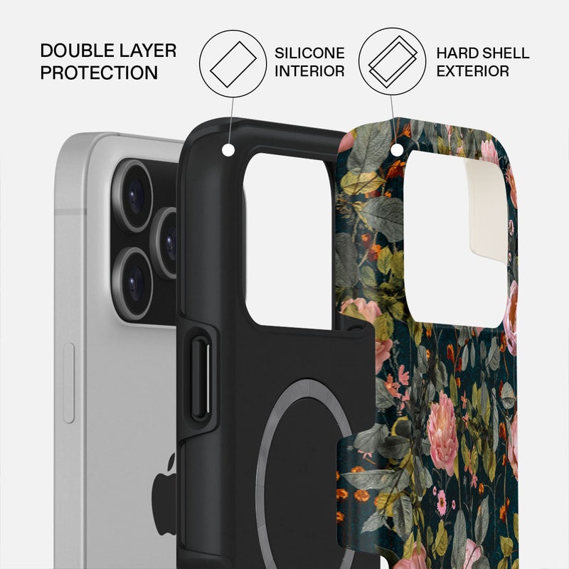 BURGA iPhone 17 Pro Max Bloomy Garden Premium Case Compatible with Hybrid Dual-Layer Hard Shell + Silicone Protection - Scratch-Resistant Shockproof Mobile Cover - Image 2