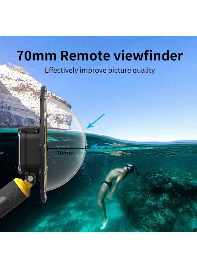 TELESIN 6 inches Dome Port Lens for GoPro Hero 13 12 11 Hero 10/9 Black,Waterproof Housing Case Hand Floating Grip Trigger, Transparent Cover Underwater Diving Photography (for Hero 13/12/11/10/9) - Image 3