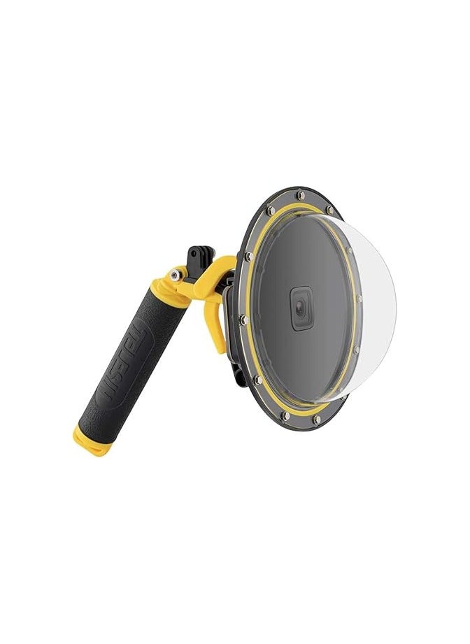 تيليسن عدسة منفذ قبة TELESIN مقاس 6 بوصات لـ GoPro Hero 13 12 11 Hero 10/9 باللون الأسود، حافظة مبيت مقاومة للماء، مشغل قبضة يد عائمة، غطاء شفاف للتصوير الفوتوغرافي للغوص تحت الماء (للبطل 13/12/11/10/9)  - Image 1