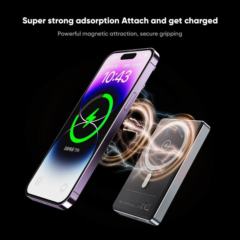 Vidvie PB7008 10,000mAh بنك طاقة لاسلكي مغناطيسي فائق النحافة - حل شحن أنيق ورشيق - Image 2
