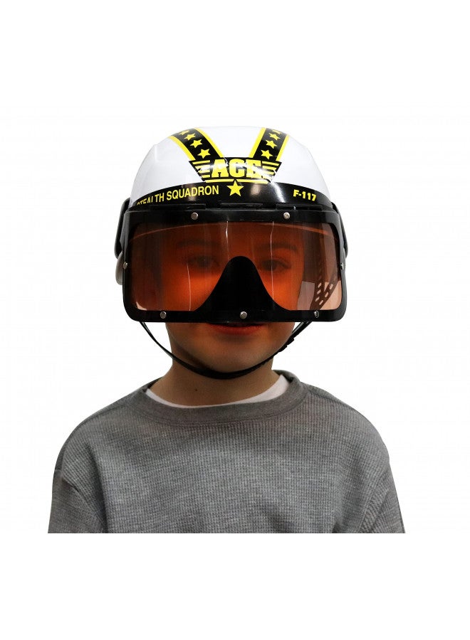 Aeromax Jr. Armed Forces Pilot Helmet with Tinted, Movable Visor White, Fits Ages 3-12 - Image 1
