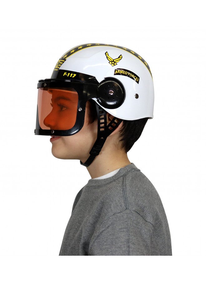 Aeromax Jr. Armed Forces Pilot Helmet with Tinted, Movable Visor White, Fits Ages 3-12 - Image 3