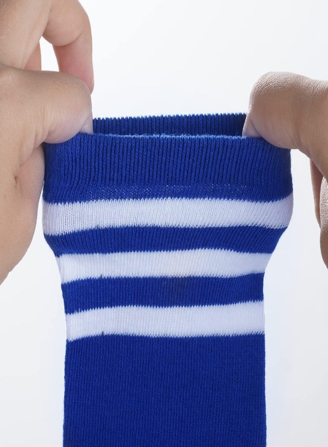 Dxhycc 3 Pairs Kids Soccer Socks Stripes Knee High Tube Socks School Cotton Uniform Sports Socks for Toddler Girls and Boys - Image 2
