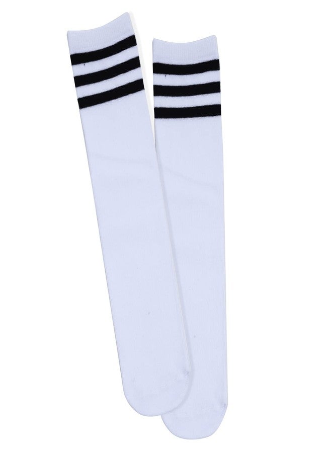 Dxhycc 3 Pairs Kids Soccer Socks Stripes Knee High Tube Socks School Cotton Uniform Sports Socks for Toddler Girls and Boys - Image 5