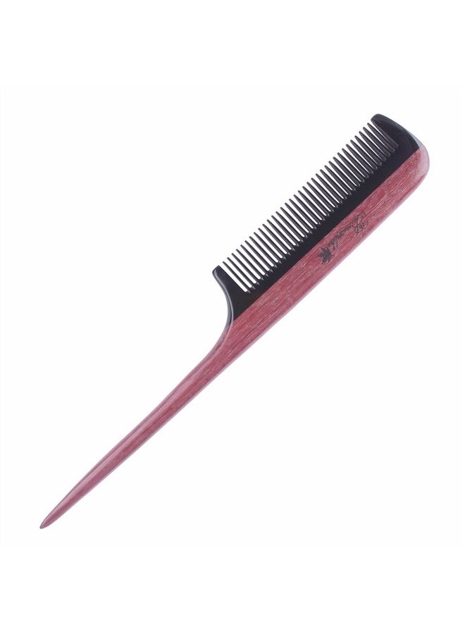 Breezelike Hair Combs - Fine Tooth Wooden Tail Comb - No Static Purpleheart Wood Comb with Black Buffalo Horn Teeth - Image 1