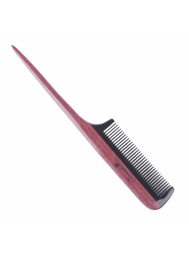 Breezelike Hair Combs - Fine Tooth Wooden Tail Comb - No Static Purpleheart Wood Comb with Black Buffalo Horn Teeth - Image 2