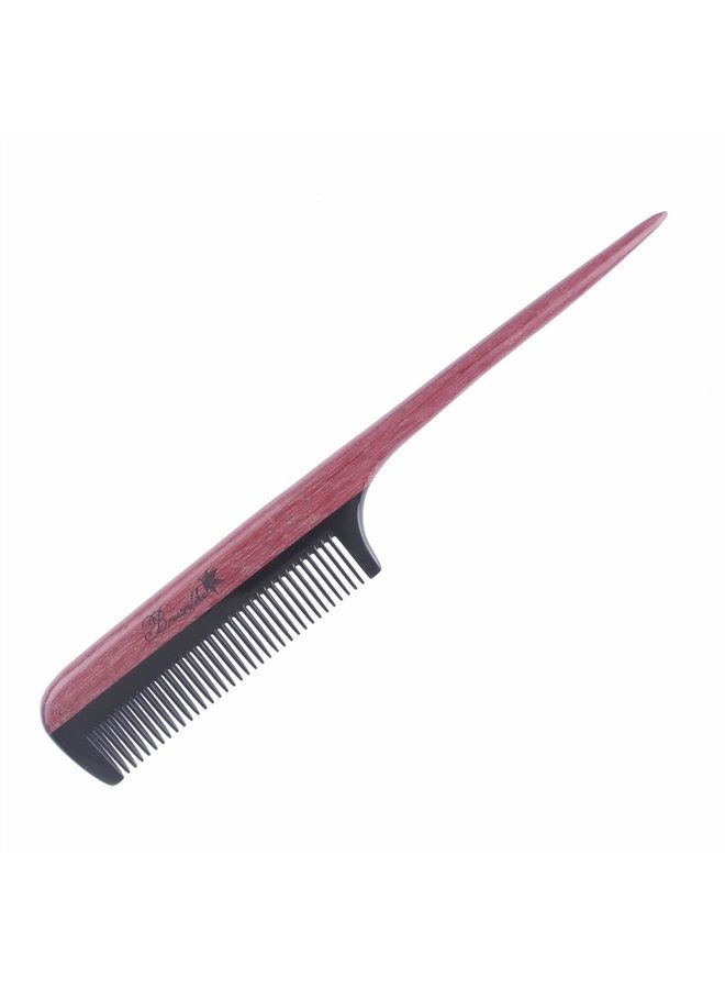 Breezelike Hair Combs - Fine Tooth Wooden Tail Comb - No Static Purpleheart Wood Comb with Black Buffalo Horn Teeth - Image 4