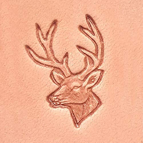 Tandy Leather Craftool 3D Whitetail Deer Stamp Decorative Leather Tooling Stamp for Wallets Belts Keychains Handmade Leathercraft Projects Leather Craft Stamp for Veg Tanned Leather - Image 1