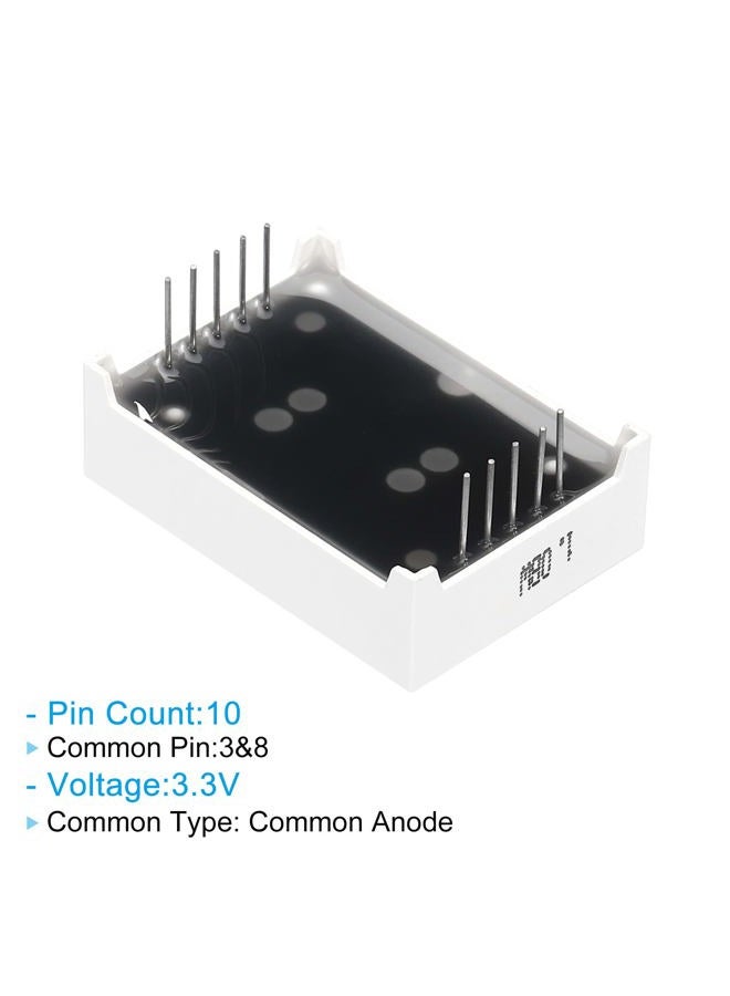 PATIKIL 5 Pack 7 Segment 10 Pin 1 Bit 2.3 x 3.2 x 1.0 cm LED Display Module 3.3 V LED Display Module for Electronic Driver Board, White - Image 4