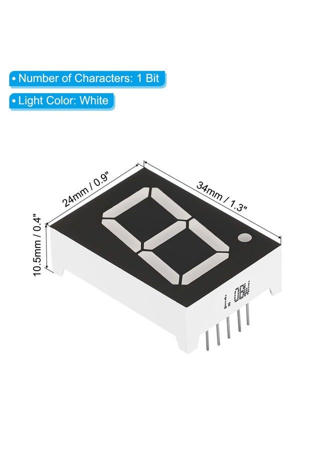PATIKIL 5 Pack 7 Segment 10 Pin 1 Bit 2.3 x 3.2 x 1.0 cm LED Display Module 3.3 V LED Display Module for Electronic Driver Board, White - Image 2